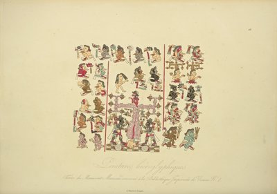 Hieroglyphic Paintings from Mexican Manuscript I, Conserved at the Imperial Library of Vienna, Illustration from Vues des Cordillères et Monumens des Peuples Indigènes de l